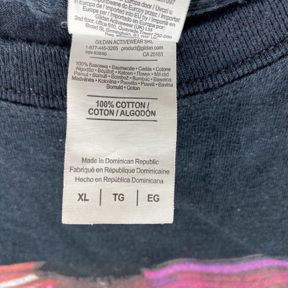 Mens Shirt XL Black Elton John Farewell Yellow Brick Road Short Sleeve Crew Neck - Picture 3 of 7